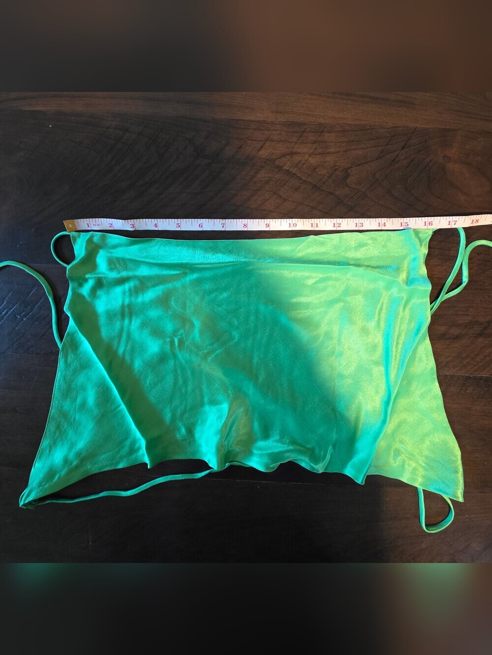 Zara Women's Satin Effect Cropped Green Halter Top, MEDIUM - Picture 11 of 14